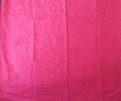 3 ½ yd Pink COTTON FABRIC with Embroidered Swirls Lightweight 44×127 Quilt Craft