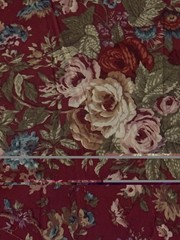Chaps Ralph Lauren Summerton Fabric Red Floral 97”x92” From Comforter MakeDrapes