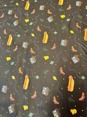 After School Adventures Bus Kite Cat 1 yard 100% Cotton Fabric Free Ship SBB3