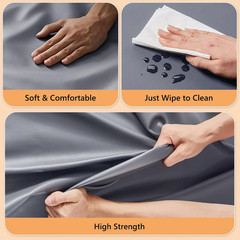 ANMINY Faux Leather Vinyl Fabric by the Yard, 54″ W 0.7MM, Gray 2 Yards