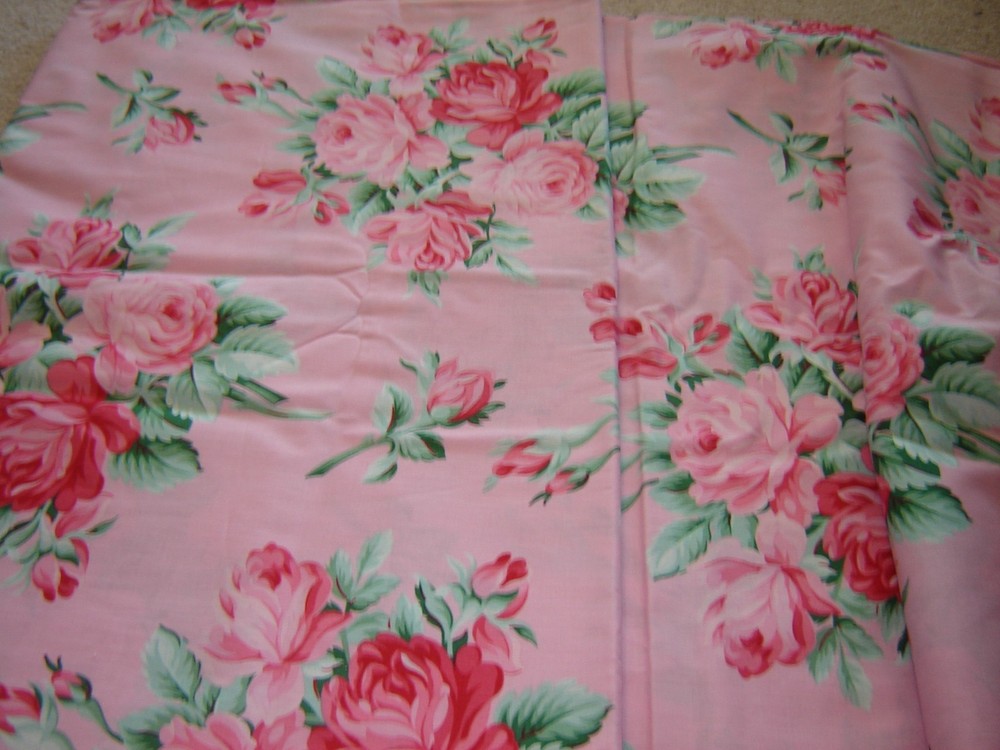 cotton fabric VERNA MOSQUERA free spirit VERNADA rose bouquet 10 yards PINK