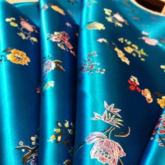 Chinese Floral Satin Faux Silk Fabric Jacquard Brocade Tang Suits Upholstery Sew
