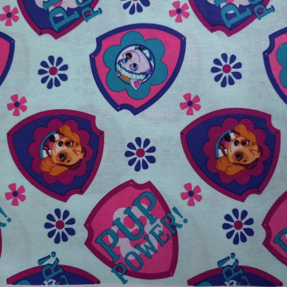 Paw Patrol Skye Pup Power Blue Character Cotton Fabric 44″ By The Yard
