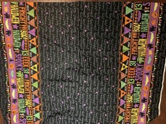 Happy halloween tablecloth black spiders, pumpkins, 112x 61 two border