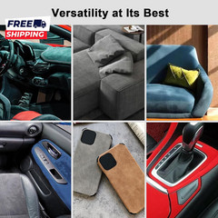 Premium Black Suede Fabric Wrap 17X70 Inch Suede Wrap for Car Interior