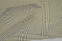 PURE WOOL SUPER 150’s LIGHT BEIGE GLEN CHECK LUXURY TAILORING MADE IN ITALY E26