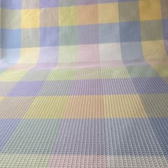 Pastel Checkered Rib Knit Fabric Bulk Lot 8.75 Yards 44” Wide/Multicolor