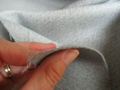 Blue Gray Herringbone Wool Cashmere Blend Fabric BTYARD