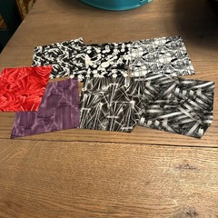 26 Piece 6.5 Inch Fabric Quilt Squares Charm Pack Art Deco Novelty Prints Assor