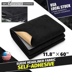 Suede Headliner Flame Retardant Fabric for Car Roof Replacement Black 11.8″×60″