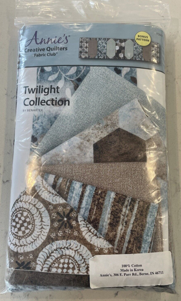Annie’s Creative Quilters Fabric Pack+ Pattern, Benartex Collection FQ067 New