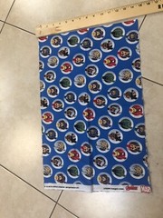 Marvel Avengers United Cotton Fabric, Emblems on blue background CP62840