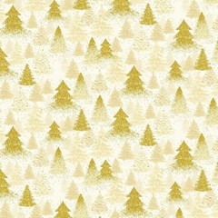 Timeless Treasure – Golden Christmas Tree – Cream Quilting And Crafting Fabric