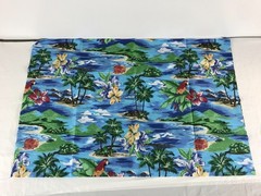 36″x44″ Palm Trees, Parrots & Tropical Islands 1 Yard Blue Cotton Fabric