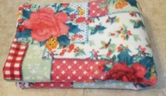 The Pioneer Woman Cheerful Rose Patchwork Fleece Fabric 2yards Blanket Throw NEW