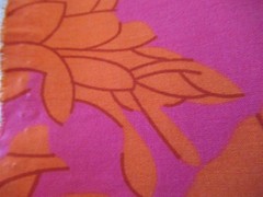 90s does 70s One Way Stretch Pink Orange Floral Spandex 150cm x 5 meters