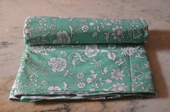 NO TARRIF CHARGES 100% ✅ Hand Printed 100%Cotton Vintage 10 Yard Fabric ZK-18