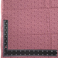 VTG Paisley Light Maroon Small Print Cranston Cotton Fabric 2 YDS READ As Is