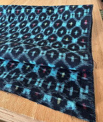 Japanese Kasuri Indigo Cotton Fabric Vintage Textile Remnant 53in Boro Sashiko