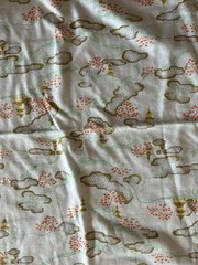 Japan 1960s Cotton Knit Fabric Double Thickness Reversible 30×30″ EXCELLENT