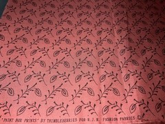 3 3/4 yds Thimbleberries “Paint Box Prints” Cotton Fabric Black Design On Brown