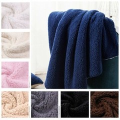 1M Polyester Sherpa Berber Fleece Fabric Faux Fur Lining Cloth Plain Soft Winter