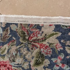 Waverly Floral After Glow Indigo Linen Rayon Blend Decorator Fabric 3 Yds X 54”