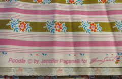 4 YARDS x 44″ Westminster Fibers Fabric Free Spirit Pink white stripe Flowers