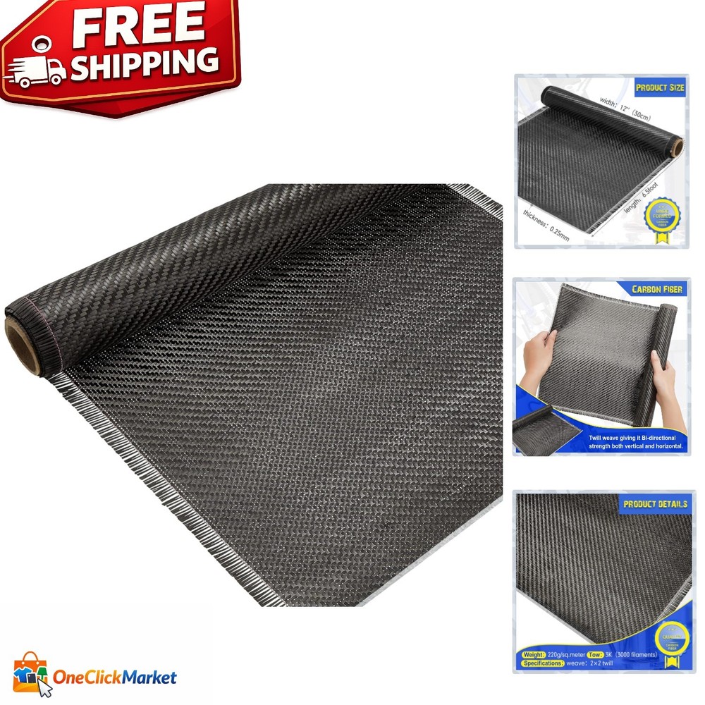 6.5ft x 12″ Carbon Fiber Sheet – Versatile Cloth for Boats & Concrete Walls