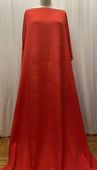 100% Silk Crepe 4-Ply Red Orange Fabric 40mm 2 Yards & 5″ Long 45″ Wide