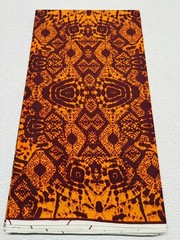 Orange Brown Tribal Symmetrical Print- 100% Cotton 45″ width sell by 6 yards