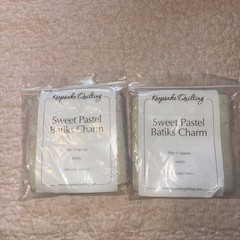 KQ Sweet Pastel Batiks Charm. 50 Pieces. 5” Squares Total 100 Squares W/ 2 Pack