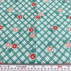 One Room Schoolhouse 2016 RJR Fabrics Florals Teal Cotton by the Half Yard