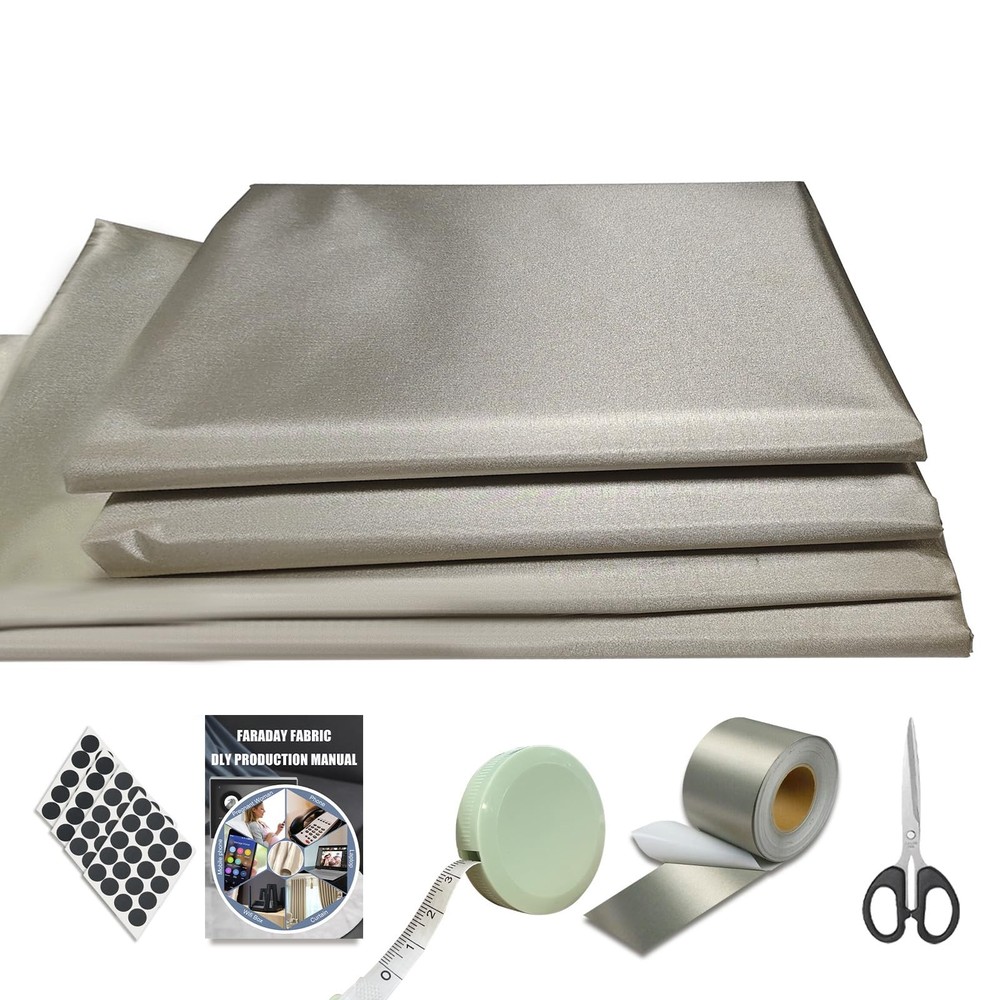 Faraday Fabric 43″ W×236″ L(Big 6 Yards)+1.18″ W×314″ L Faraday Tape, Faraday…