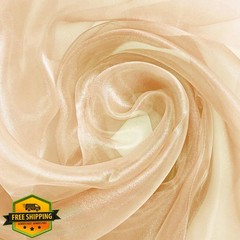 GCVOPTON Beige Silk Organza Fabric 2.2 Yd 60″ Wide