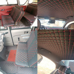 63” Quilted Faux Leather Foam Fabric Waterproof Car Upholstery Sewing Material