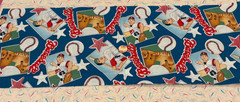 Baseball * Players * Gloves * on Blue * Robert Kaufman * 100% Cotton * 8″ x 21″