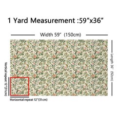 Erosebridal Birds Watercolor Fabric By The Yard, Retro 10 Yards, Green Pink