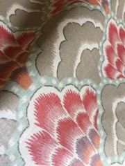 Vintage LUTHER TRAVIS for BLOOMCRAFT Shell Pattern CHINTZ Fabric 1981 55″ 15+ Y