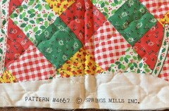 VTG Spring Mills CHRISTMAS STOCKING Cut Sew Quilted Fabric Panel 4667