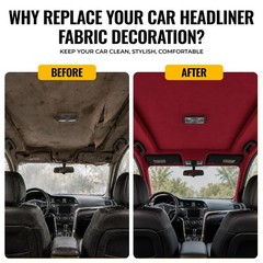 Headliner Fabric 108″ L x 60″ W Foam Backing for Car Truck RV SUV Boat Burgundy