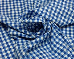 SPECTRUM CABIN BLUE AND CREAM PLAID STRIPE FURNITURE FABRIC BY THE YARD 54″ WIDE