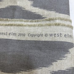 West Elm Braemore Fabric 54” x 84” Gray & Cream Geometric Design