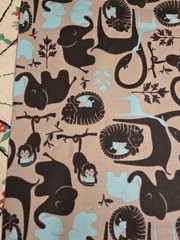 Emma &Mila Baby Mine Grey Animals Fabric, Mother Baby Animal Theme