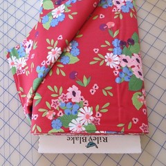 1/2 Yard Of Cloudburst Red Floral Cotton $3.99 Ships ANY Amount Of Fabric