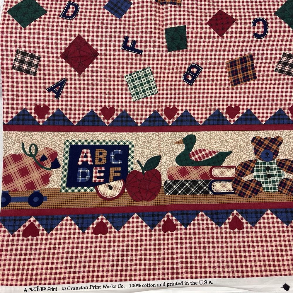 Cranston Print Works VIP Teacher Cotton Fabric ABCs Classroom 1 yd 23″ x 44″