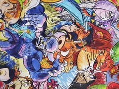 DISNEY Characters Custom Print Spandex Stretch Cotton Fabric 110 x 54 In New