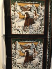 Wild Horse Print 4 pillow panels