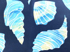 Blue Shell Outdoor Upholstery Fabric Teal Navy Patio Deck Cushion 4 yard lot