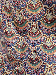 Scalloped Art Deco Gold Print Fabric Vintage 3.75 Yards X 55 Inches Ambiance